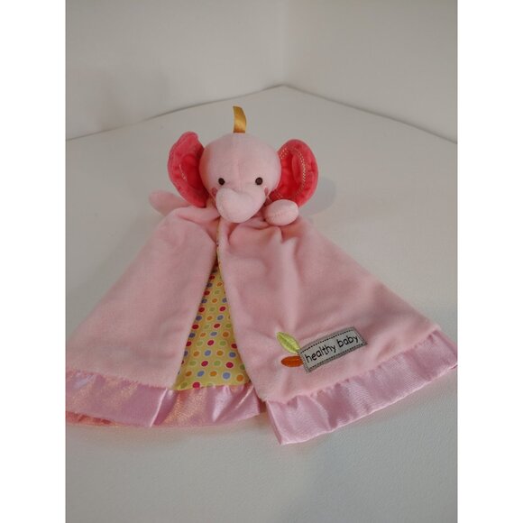 Kids Preferred Healthy Baby Pink Elephant Lovey Security Blanket Plush Polka Dot - Picture 2 of 5